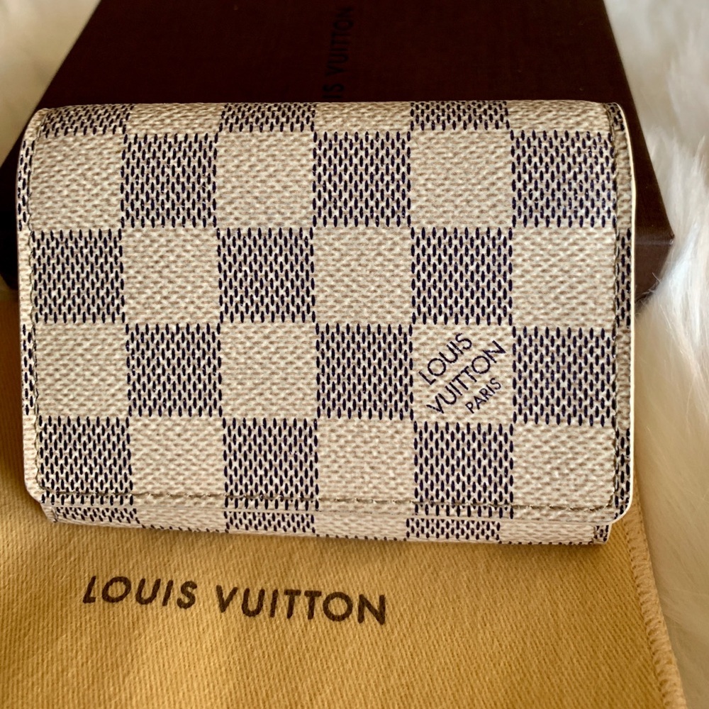 Louis Vuitton Damier Azur Compact Wallet - Cream/Blue